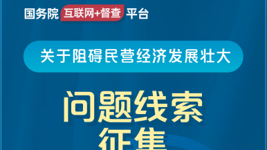 操逼黄国务院“互联网+督查”平台公开征集阻碍民营经济发展壮大问题线索